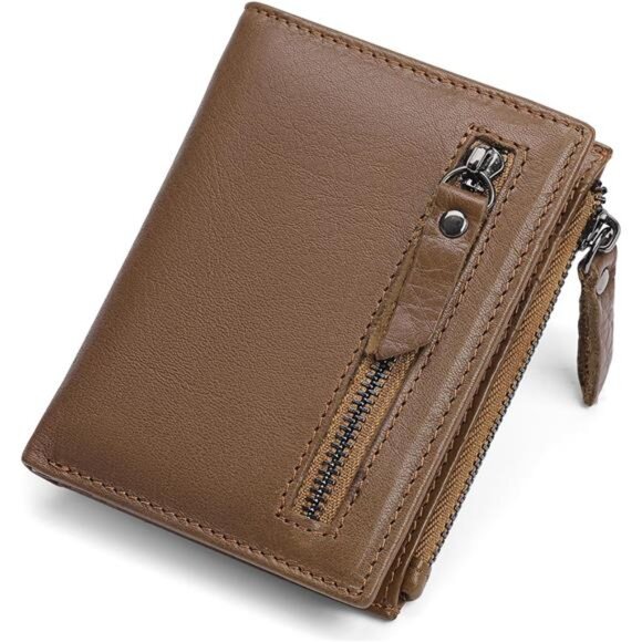 Pomelo Best Mens Wallet, Slim Genuine Leather Purse With RFID Blocking